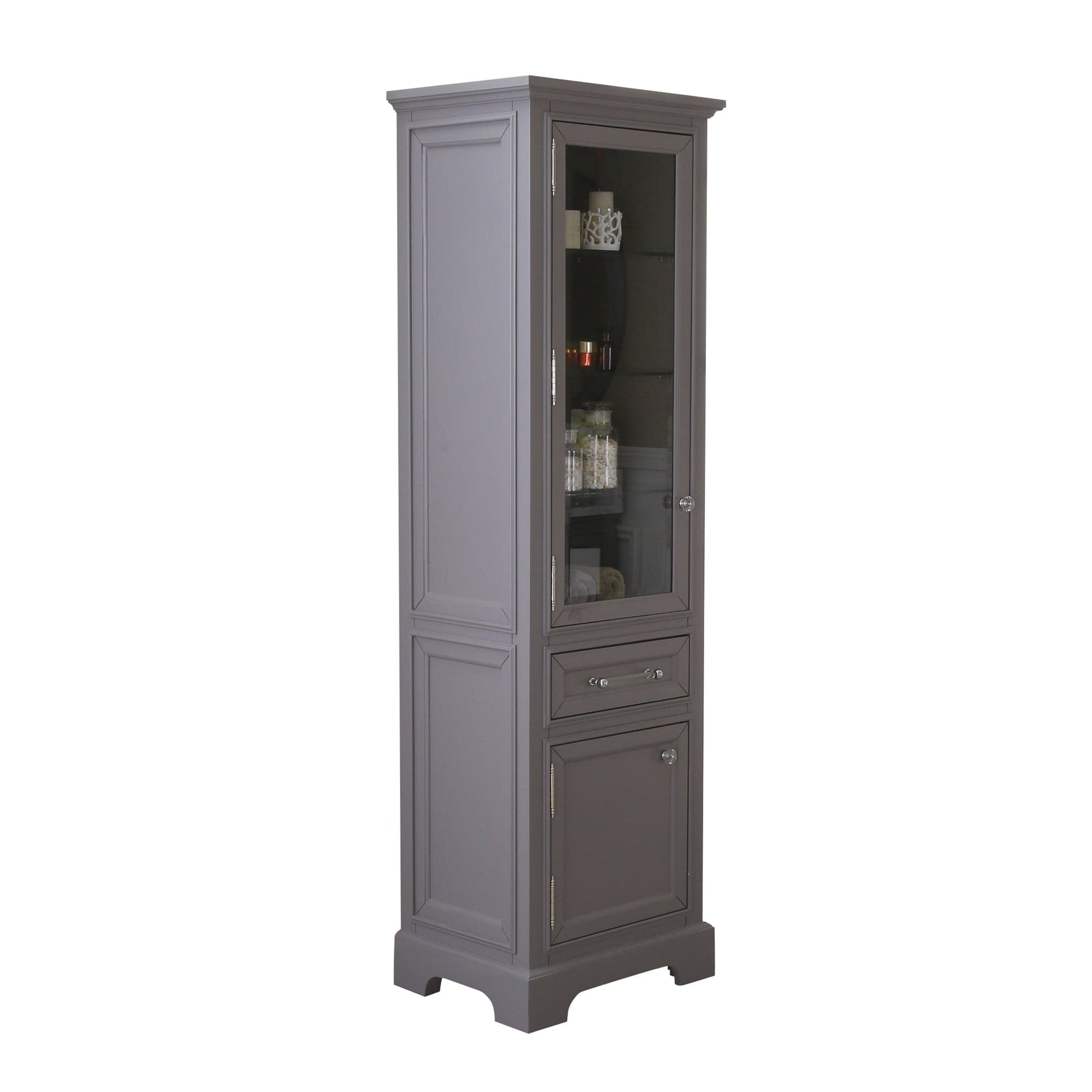 Water Creation DERBY-LC-G Derby Collection Linen Cabinet In Cashmere Grey