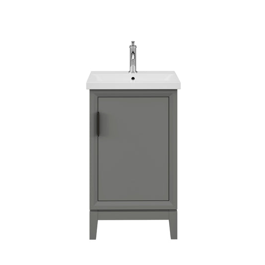 Water Creation EA20CR01CG-000000000 ELSA 20.5"W x 34"H Cashmere Gray Integrated Ceramic Sink Vanity (Vanity Only)