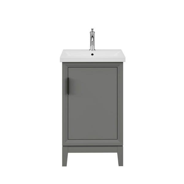 Water Creation EA20CR01CG-000000000 ELSA 20.5W x 34H Cashmere Gray Integrated Ceramic Sink Vanity (Vanity Only)