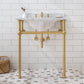 Water Creation EB30E-0613 EMBASSY 30"W x 34"H  Single Washstand , P-Trap, Countertop with Sink, F2-0013 Faucet and Mirror included, in Satin Gold Finish