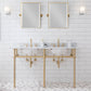 Water Creation EB60C-0600 EMBASSY 60"W x 34"H  Double Washstand , P-Trap, and Countertop with Sink included, in Satin Gold Finish