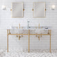 Water Creation EB72B-0600 EMBASSY 72"W x 34"H  Double Washstand and P-Trap included, in Satin Gold Finish