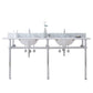 Water Creation EB72D-0112 EMBASSY 72"W x 34"H  Double Washstand , P-Trap, Countertop with Sink, and F2-0012 Faucet included, in Chrome Finish