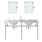 Water Creation EB72E-0113 EMBASSY 72"W x 34"H  Double Washstand , P-Trap, Countertop with Sink, F2-0013 Faucet and Mirror included, in Chrome Finish