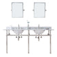 Water Creation EB72E-0512 EMBASSY 72"W x 34"H  Double Washstand , P-Trap, Countertop with Sink, F2-0012 Faucet and Mirror included, in Polished Nickel Finish