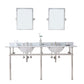 Water Creation EB72E-0513 EMBASSY 72"W x 34"H  Double Washstand , P-Trap, Countertop with Sink, F2-0013 Faucet and Mirror included, in Polished Nickel Finish