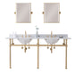 Water Creation EB72E-0612 EMBASSY 72"W x 34"H  Double Washstand , P-Trap, Countertop with Sink, F2-0012 Faucet and Mirror included, in Satin Gold Finish