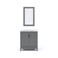 Water Creation EL30CW03CG-R21000000 ELIZABETH 30"W x 34.25"H Cashmere Gray Single-Sink Vanity with Carrara White Marble Countertop + Mirror