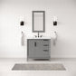 Water Creation EL36CW03CG-R21000000 ELIZABETH 36"W x 34.25"H Cashmere Gray Single-Sink Vanity with Carrara White Marble Countertop + Mirror