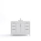 Water Creation EL48CW01PW-000TL1201 ELIZABETH 48"W x 34.25"H Pure White Single-Sink Vanity with Carrara White Marble Countertop + Faucets (F2-0012-01-TL)