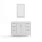 Water Creation EL48CW01PW-R21000000 ELIZABETH 48"W x 34.25"H Pure White Single-Sink Vanity with Carrara White Marble Countertop + Mirror