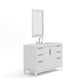 Water Creation EL48CW01PW-R21TL1201 ELIZABETH 48"W x 34.25"H Pure White Single-Sink Vanity with Carrara White Marble Countertop + Faucets & Mirror (F2-0012-01-TL)