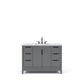 Water Creation EL48CW03CG-000TL1203 ELIZABETH 48"W x 34.25"H Cashmere Gray Single-Sink Vanity with Carrara White Marble Countertop + Faucets (F2-0012-03-TL)