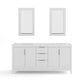 Water Creation EL72CW01PW-R21000000 ELIZABETH 72"W x 34.25"H Pure White Double-Sink Vanity with Carrara White Marble Countertop + Mirror