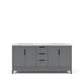 Water Creation EL72CW03CG-000000000 ELIZABETH 72"W x 34.25"H Cashmere Gray Double-Sink Vanity with Carrara White Marble Countertop (Vanity Only)