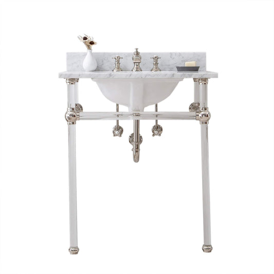 Water Creation EP30D-0513 EMPIRE 30"W x 34"H Single Washstand , P-Trap, Countertop with Sink, and F2-0013 Faucet included, in Polished Nickel Finish