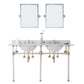 Water Creation EP60E-0613 EMPIRE 60"W x 34"H  Double Washstand , P-Trap, Countertop with Sink, F2-0013 Faucet and Mirror included, in Satin Gold Finish