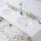 Water Creation EP60E-0613 EMPIRE 60"W x 34"H  Double Washstand , P-Trap, Countertop with Sink, F2-0013 Faucet and Mirror included, in Satin Gold Finish