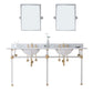 Water Creation EP72E-0613 EMPIRE 72"W x 34"H  Double Washstand , P-Trap, Countertop with Sink, F2-0013 Faucet and Mirror included, in Satin Gold Finish