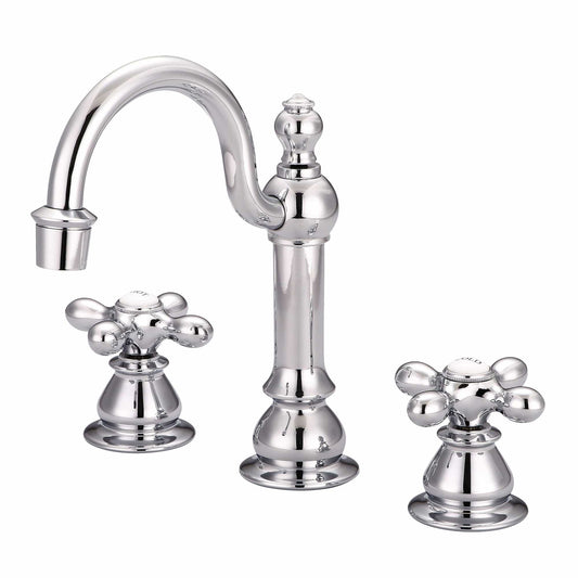 Water Creation F2-0012-01-AX American 20th Century Classic Widespread Bathroom F2-0012 Faucets With Pop-Up Drain in Chrome Finish, With Metal Cross Handles, Hot And Cold Labels Included