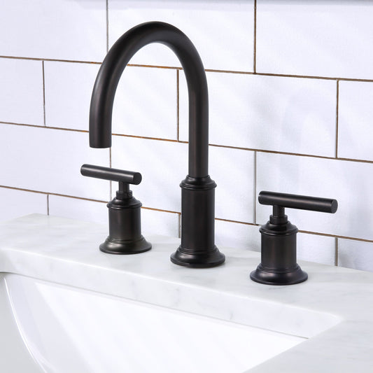 Water Creation F2-0014-03-BL Water Creation Modern Gooseneck Spout Widespread Faucet F2-0014 in Oil-Rubbed Bronze