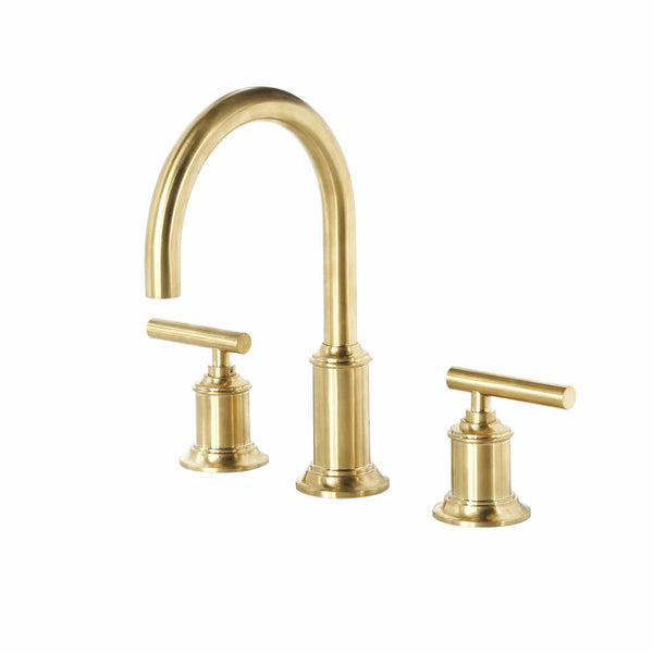 Water Creation F2-0014-06-BL Water Creation Modern Gooseneck Spout Widespread Faucet F2-0014 in Satin Gold PVD