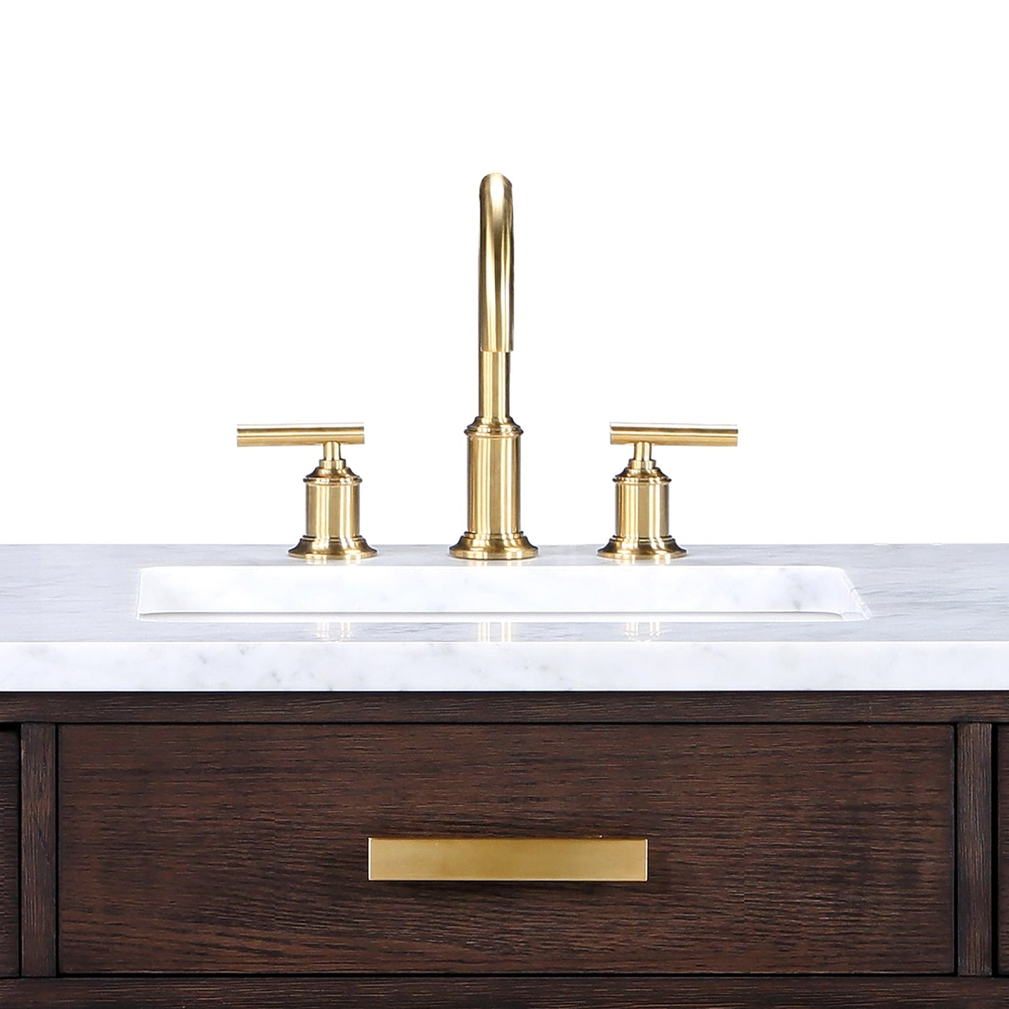 Water Creation F2-0014-06-BL Water Creation Modern Gooseneck Spout Widespread Faucet F2-0014 in Satin Gold PVD