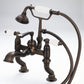 Water Creation F6-0004-03-CL Vintage Classic Adjustable Center Deck Mount Tub Faucet With Handheld Shower in Oil Rubbed Bronze Finish, With Porcelain Lever Handles, Hot And Cold Labels Included (A)
