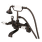 Water Creation F6-0009-03-CL Vintage Classic Adjustable Center Wall Mount Tub Faucet With Swivel Wall Connector & Handheld Shower in Oil Rubbed Bronze Finish, With Porcelain Lever Handles, Hot And Cold Labels Included