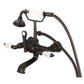 Water Creation F6-0010-03-CL Vintage Classic 7" Spread Wall Mount Tub Faucet With Straight Wall Connector & Handheld Shower in Oil Rubbed Bronze Finish, With Porcelain Lever Handles, Hot And Cold Labels Included