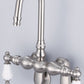 Water Creation F6-0015-02-CL Vintage Classic Adjustable Spread Wall Mount Tub Faucet With Gooseneck Spout & Swivel Wall Connector in Brushed Nickel Finish, With Porcelain Lever Handles, Hot And Cold Labels Included