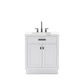 Water Creation HA30CW03PW-000BL1403 HARTFORD 30"W x 34"H Pure White Single-Sink Vanity with Carrara White Marble Countertop + Gooseneck Faucet