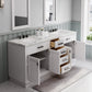 Water Creation HA72CW03PW-000000000 HARTFORD 72"W x 34"H Pure White Double-Sink Vanity with Carrara White Marble Countertop (Vanity Only)