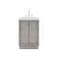 Water Creation HU24CW01GK-000000000 HUGO 24"W x 34.3"H Gray Oak Single-Sink Vanity with Carrara White Marble Countertop (A) (Vanity Only)