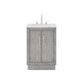 Water Creation HU24CW01GK-000TL1201 HUGO 24"W x 34.3"H Gray Oak Single-Sink Vanity with Carrara White Marble Countertop + Hook Faucet (A)