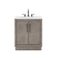 Water Creation HU30CW03GK-000000000 HUGO 30"W x 34.3"H Gray Oak Single-Sink Vanity with Carrara White Marble Countertop (B) (Vanity Only)