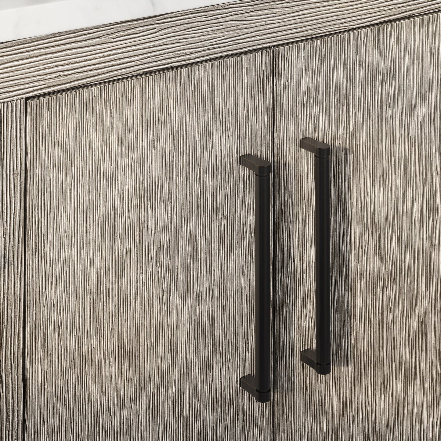 Water Creation HU48CW03GK-R21000000 HUGO 48"W x 34.3"H Gray Oak Single-Sink Vanity with Carrara White Marble Countertop + Mirror (B)