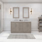 Water Creation HU60CW01GK-000BL1401 HUGO 60"W x 34.3"H Gray Oak Double-Sink Vanity with Carrara White Marble Countertop + Gooseneck Faucets (A)