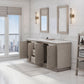 Water Creation HU72CW01GK-R21BL1401 HUGO 72"W x 34.3"H Gray Oak Double-Sink Vanity with Carrara White Marble Countertop + Gooseneck Faucets and Mirrors (A)