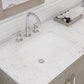 Water Creation HU72CW01GK-R21BL1401 HUGO 72"W x 34.3"H Gray Oak Double-Sink Vanity with Carrara White Marble Countertop + Gooseneck Faucets and Mirrors (A)