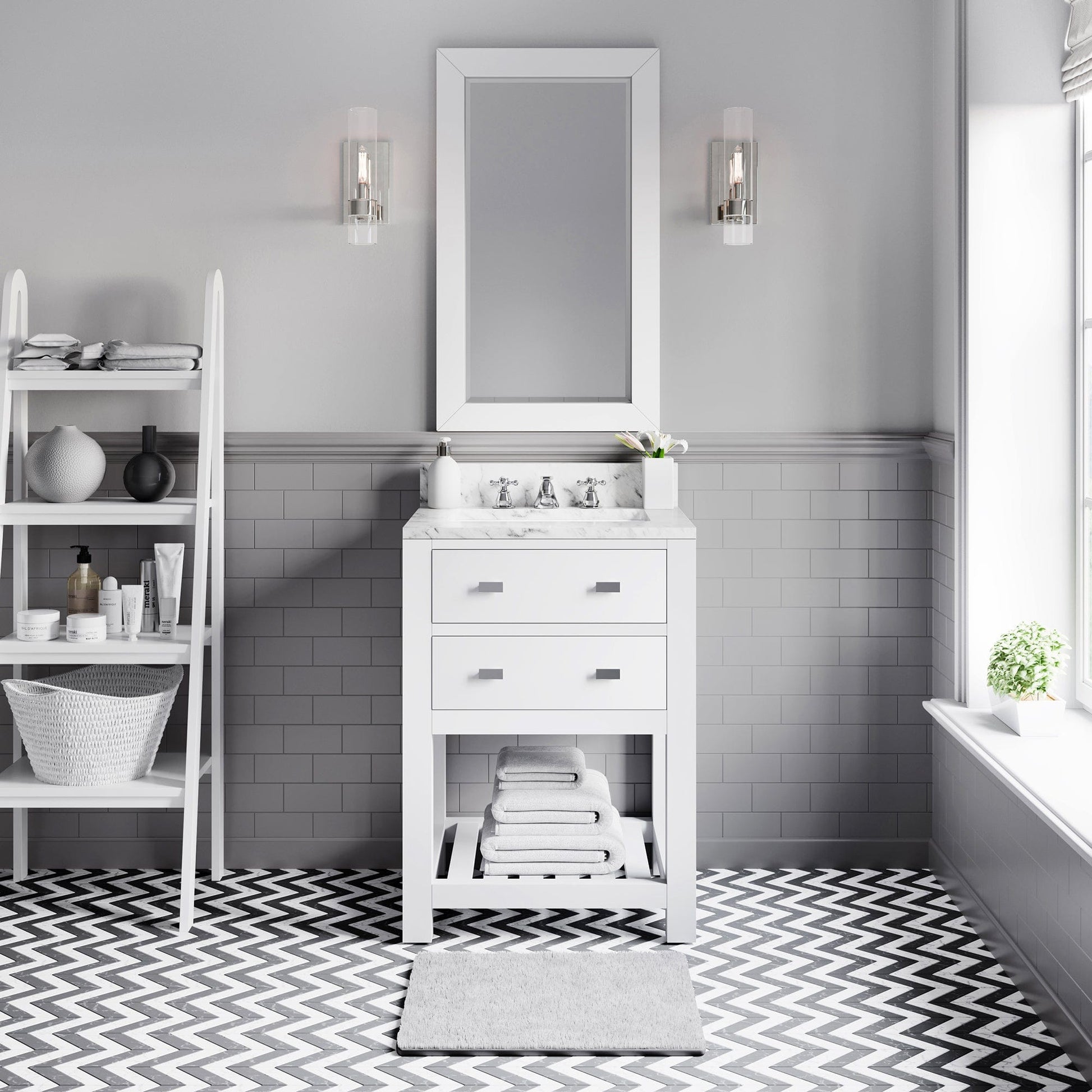 Water Creation MA24CW01PW-000000000 MADALYN 24"W x 34"H Pure White Single-Sink Vanity (Vanity Only)