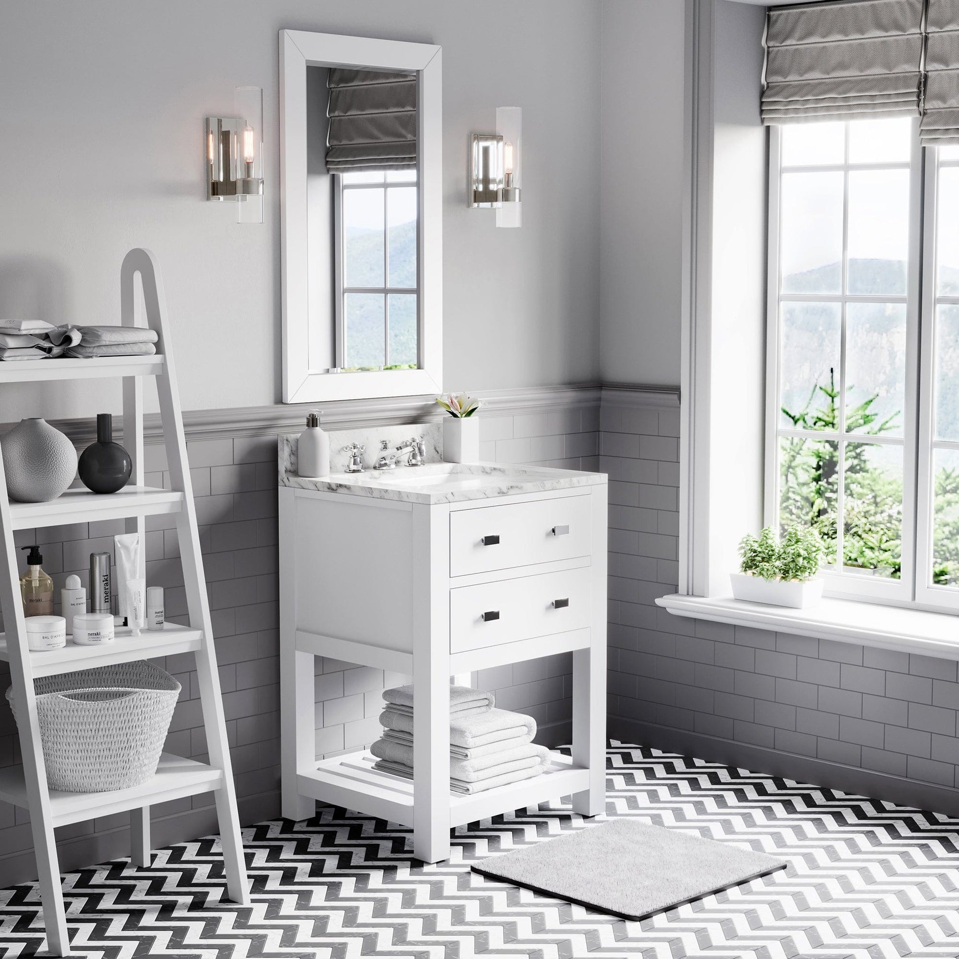 Water Creation MA24CW01PW-000000000 MADALYN 24"W x 34"H Pure White Single-Sink Vanity (Vanity Only)