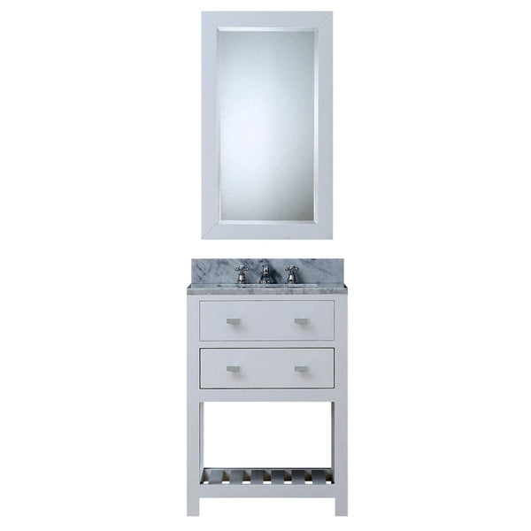 Water Creation MA24CW01PW-R21000000 MADALYN 24W x 34H Pure White Single-Sink Vanity + Mirror