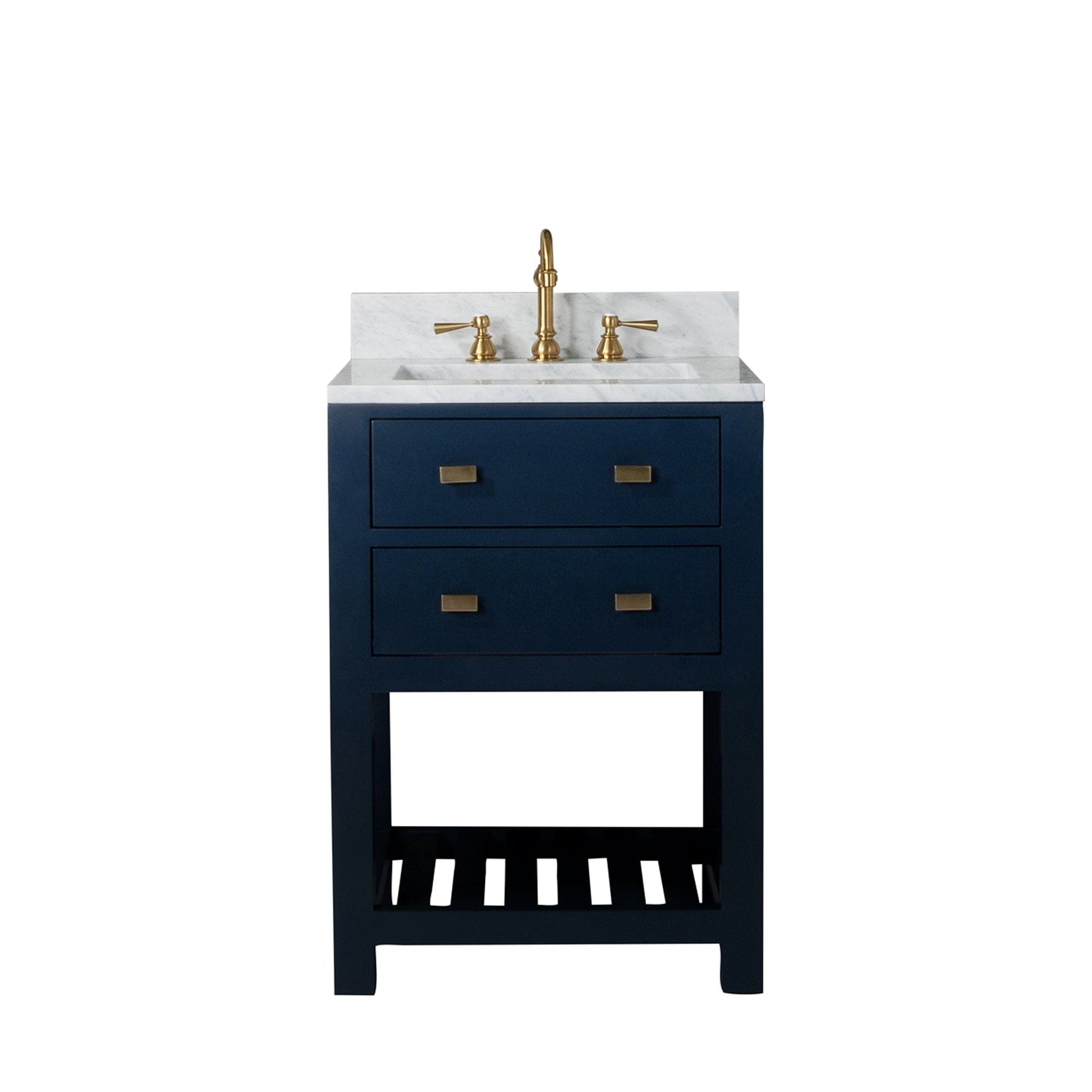 Water Creation MA24CW06MB-000000000 MADALYN 24"W x 34"H Monarch Blue Single-Sink Vanity with Carrara White Marble Countertop (Vanity Only)