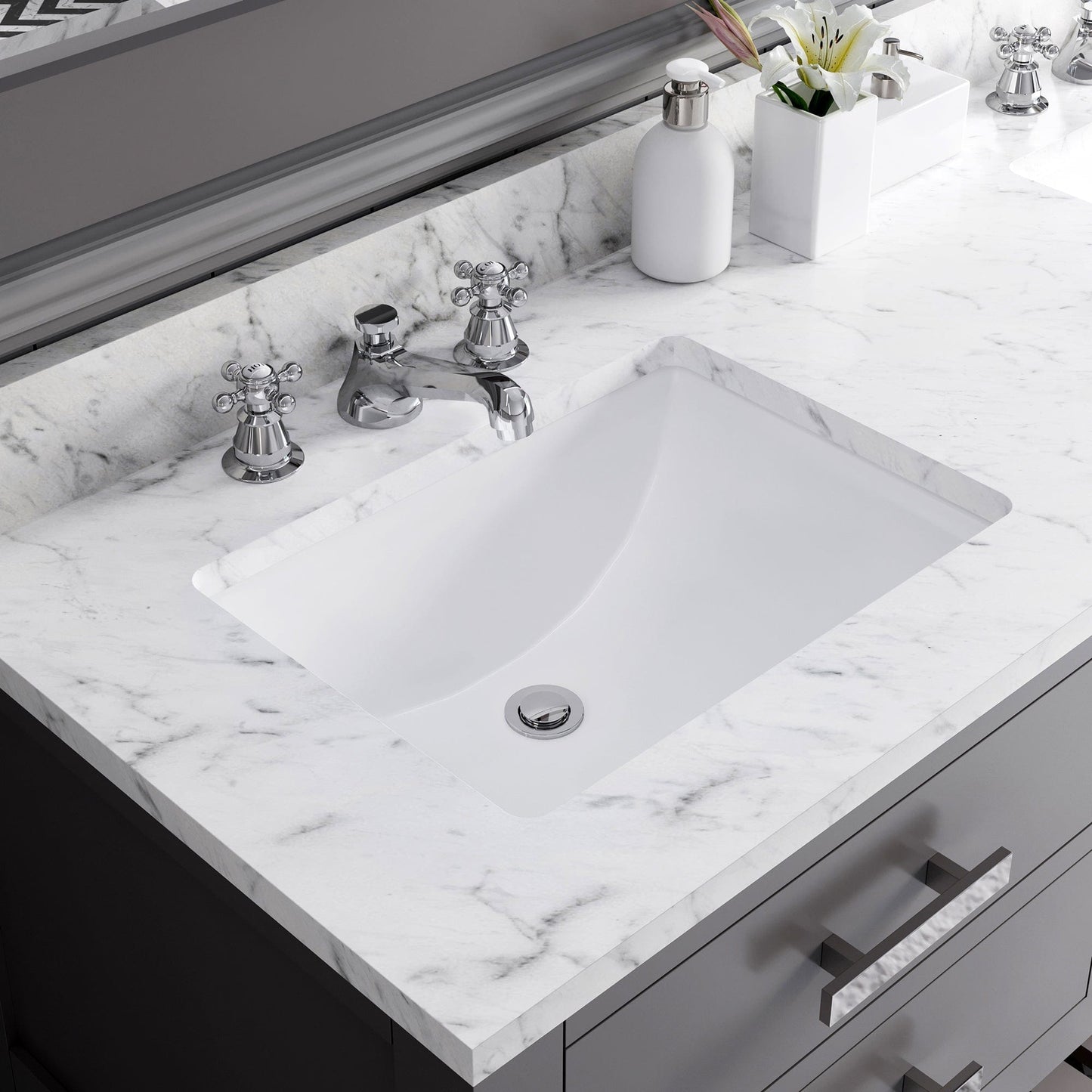 Water Creation MA60CW01CG-000BX0901 MADALYN 60"W x 34"H Cashmere Gray Double-Sink Vanity + Faucets