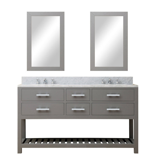 Water Creation MA60CW01CG-R21000000 MADALYN 60W x 34H Cashmere Gray Double-Sink Vanity + Mirrors