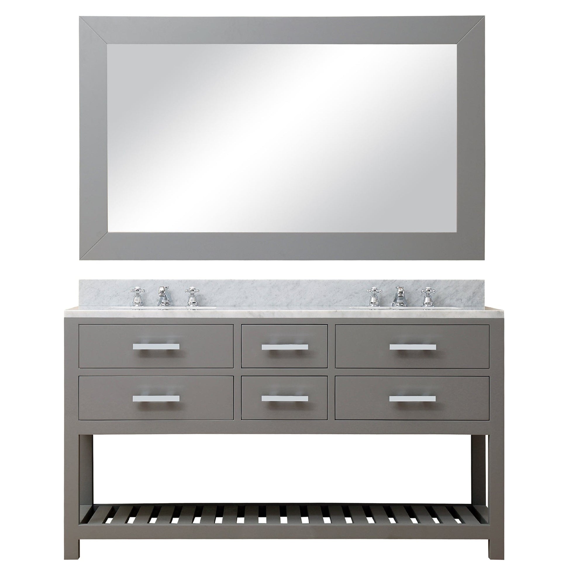 Water Creation MA60CW01CG-R60000000 MADALYN 60"W x 34"H Cashmere Gray Double-Sink Vanity + Mirror