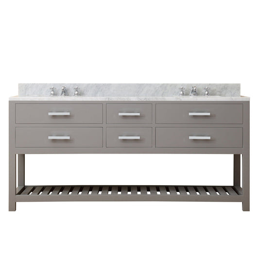 Water Creation MA72CW01CG-000BX0901 MADALYN 72"W x 34"H Cashmere Gray Double-Sink Vanity + Faucets