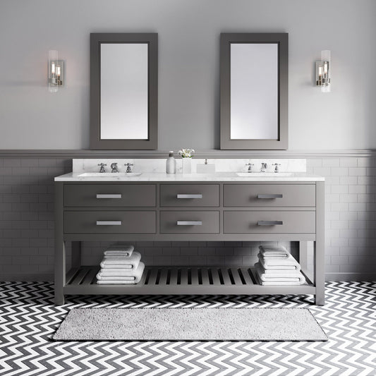 Water Creation MA72CW01CG-000BX0901 MADALYN 72"W x 34"H Cashmere Gray Double-Sink Vanity + Faucets