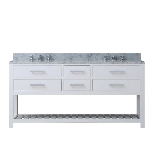 Water Creation MA72CW01PW-000000000 MADALYN 72"W x 34"H Pure White Double-Sink Vanity (Vanity Only)